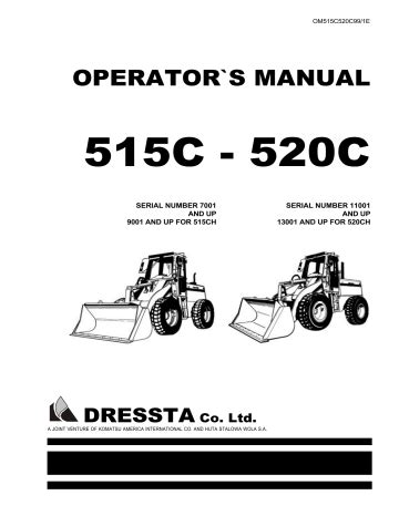 Dressta 515c 520c operator s manual. - Customer service training manual template doc.