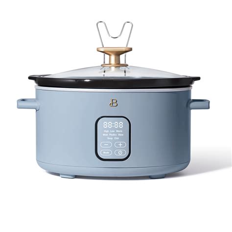Crock-Pot 4.5-Quart Lift & Serve Hinged Lid Slow Cooker, One-Touch Control, Black ... Beautiful 6 Qt Programmable Slow Cooker, White Icing by Drew Barrymore. 100+ bought since yesterday +6 options. Available in additional 6 options $ 49 96. current price $49.96. Beautiful 6 Qt Programmable Slow Cooker, White Icing by Drew Barrymore..
