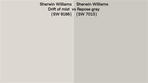 Greek villa (SW 7551) vs Drift of mist (SW 9166) This color comparison involves two colors that comes from the same color collection. The first one is named Greek villa and also has a code SW 7551 assigned to it. The color chart is named Sherwin-Williams paint colors and it is quite popular among paint manufacturers and color designers. The swatch sample for Greek villa (SW 7551) color is .... 