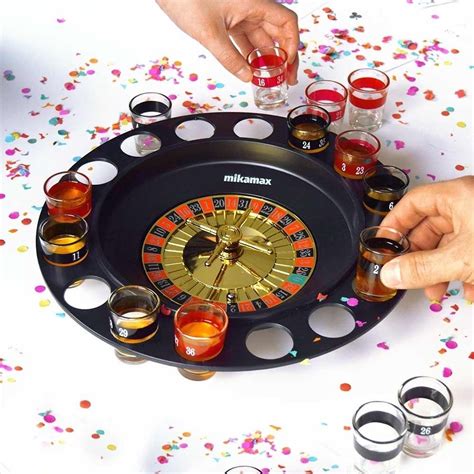 roulette game with shot glasses