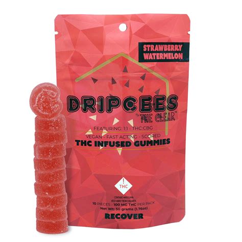 Dripcees. DripCees by The Clear make it easy to microdose because DripCees gummies come with scored lines making it easy to split by hand. For example, if you wanted a lower dose from a THC gummy that is 10mg, you can split one DripCees Enjoy Gummy in half so one dose will be about 5mg THC, or easily split it into four pieces so each piece is about 2.5mg ... 