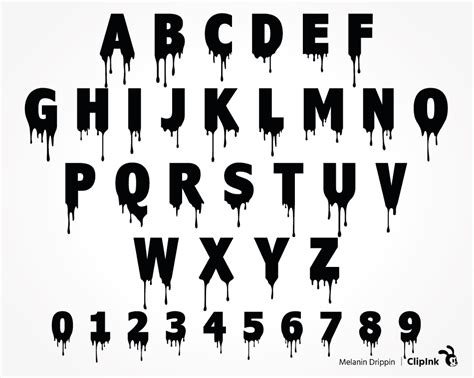Dripping font svg, AZ 01 svg, png, eps, dxf, pdf ClipInk