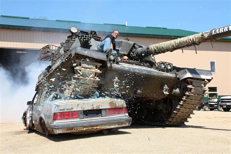 Drive tanks. Our combined price lets your group shoot machine guns, drive tanks & dig with an excavator all in the same day! Throw in a Car Crush to top it all off! $375 per shooter/driver. Includes 50 rounds of machine gun ammunition + 20 minute Tank experience (10 as driver / 10 as passenger) + 10 minutes of Excavator operation per driver. 