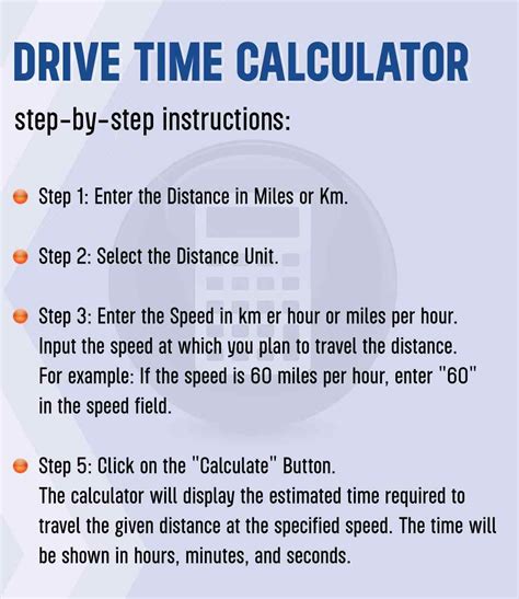 Drive time calculator. Time to drive = 34 miles ÷ 50 mph = 0.68 hours = 40 minutes and 48 seconds. Based on the calculation, it takes approximately 40 minutes and 48 seconds to drive 34 miles at an average speed of 50 miles per hour. This method provides a quick and accurate way to estimate how long your journey will take, allowing for efficient planning and ... 