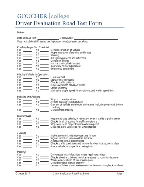 Driver Evaluation Road Test Form Pdf Fill Out And Sign Printable Pdf