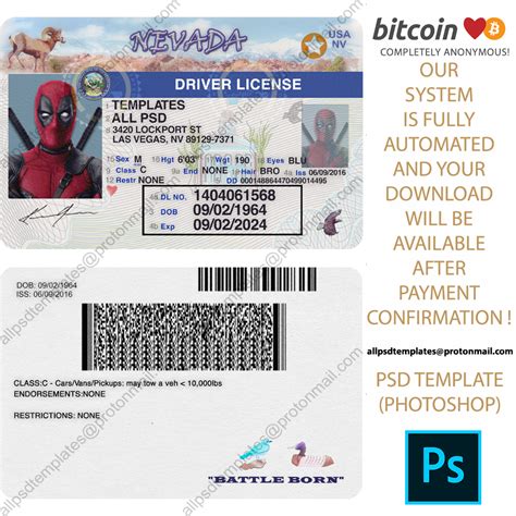 Driver License Template V1 ALL PSD TEMPLATES
