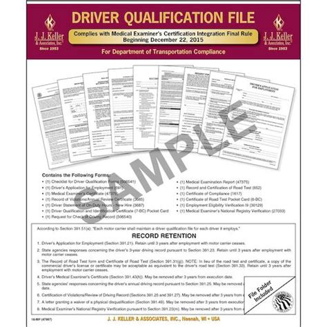 Driver Qualification File Packet (TwoCopy Forms) Retail Packaging