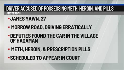 Driver accused of possessing meth, heroin, and pills