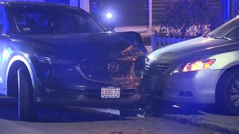 Driver crashes into yard, damages two cars in Jamaica Plain