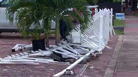 Driver crashes through fence, stops feet away from Miami Beach house; no injuries reported