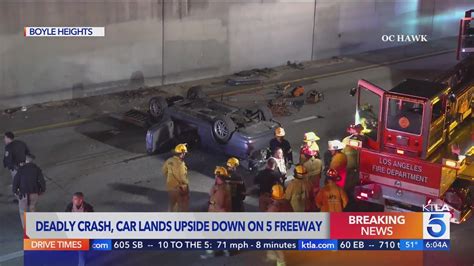 Driver dies after going off 5 Freeway bridge near Boyle Heights