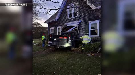 Driver hospitalized after truck crashes into church rectory on Freetown