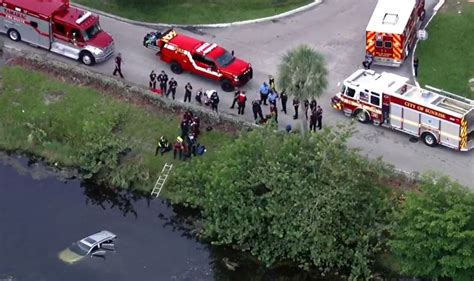 Driver rescued after car crashes into canal in Lauderhill