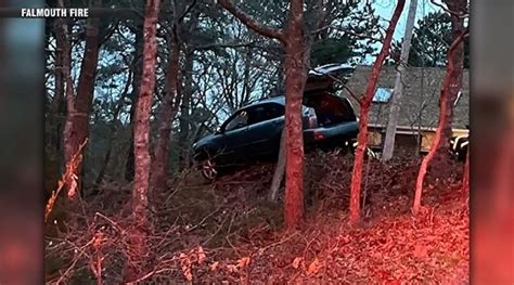 Driver rescued from car sliding down embankment in Falmouth
