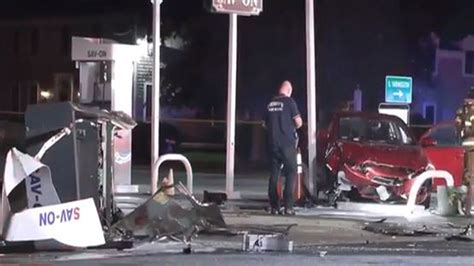 Driver slams into gas pump in fiery crash in Yarmouth Port