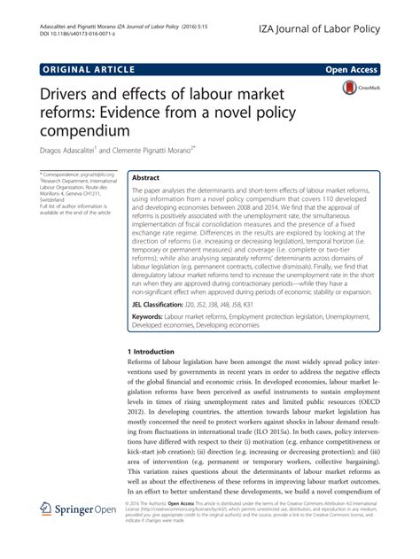 Drivers and effects of labour market reforms: Evidence from a …