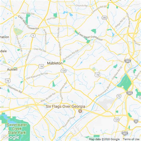 Driving Distance from Atlanta, GA to Mableton, GA