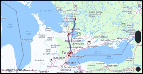 Driving Distance from Bracebridge, Canada to Ann Arbor, MI