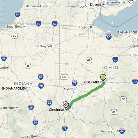 Driving Distance from Columbus, OH to Oberlin, OH