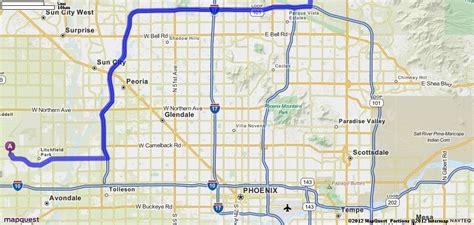 Driving Distance from Goodyear, AZ to Scottsdale, AZ - Travelmath