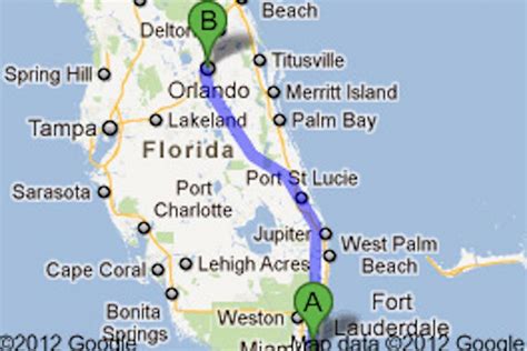 Driving Distance from Mayport, FL to Orlando, FL