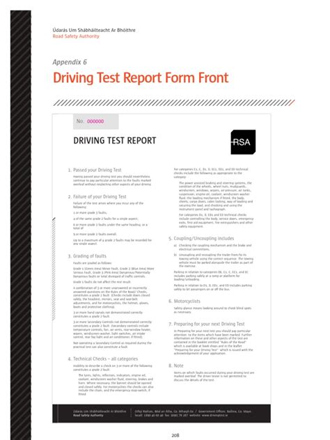 Driving Test Score Sheet Traffic Automotive Technologies Free 30