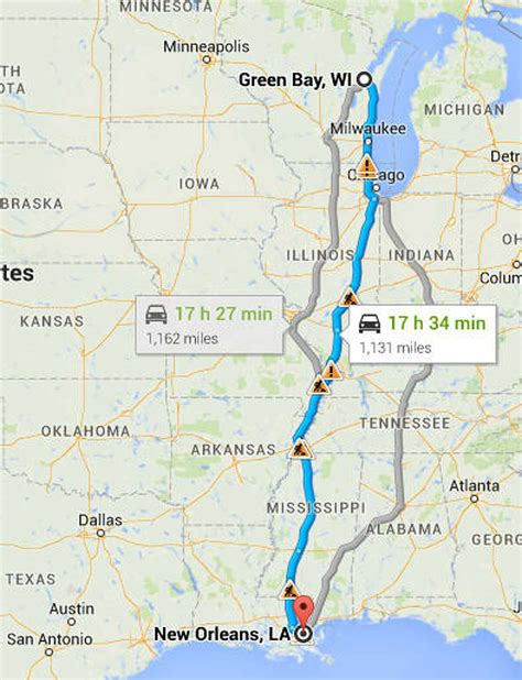 Driving Time from Green Bay, WI to Houston, TX - Travelmath