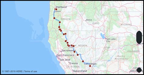 Driving Time from Portland, OR to Las Vegas, NV