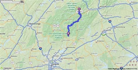 Driving directions between Cherokee, NC and Chattanooga