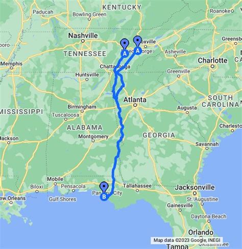 The total driving distance from Panama City, FL to Key West, FL is 740