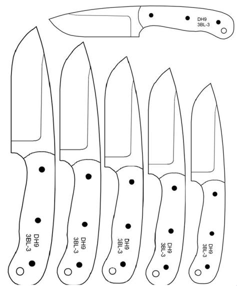 Drop Point Knife Template