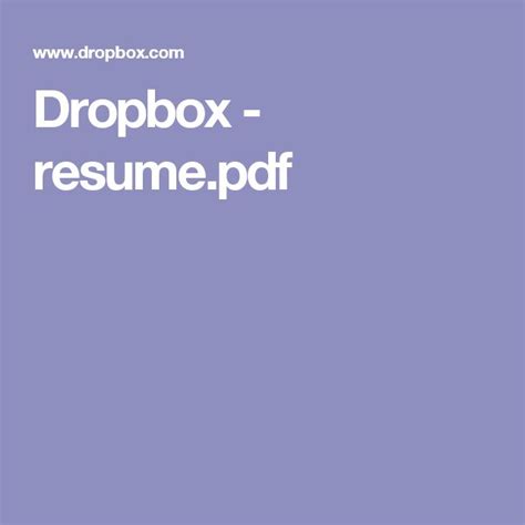 Dropbox resume. Vicky Gordon. Most of us spend more time honing our written resume than our invisible one. Yet the latter has far more influence on career prospects. When prospective employers call your ... 