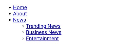 Dropdown css.  Dropdown menu is created using HTML's unordered list (<ul...