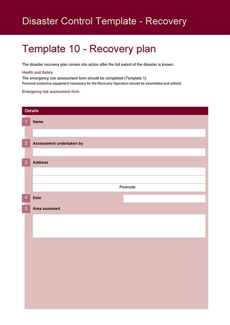 Drp Plan Template