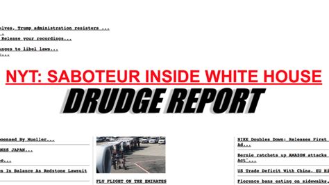 Parody of Drudge Report. News and opinion sit