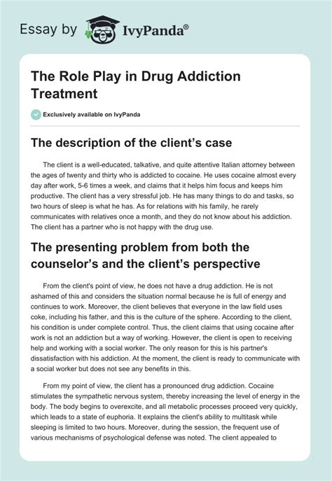 Drug Addiction Role Play Script