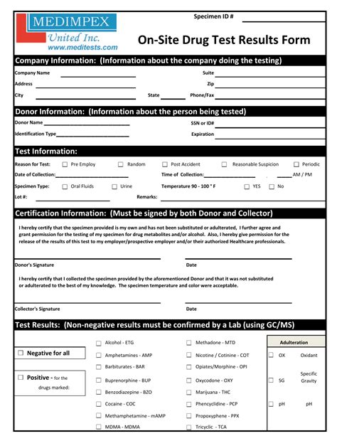 Drug Test Result Sample Form Fill Out and Sign Printable PDF Template