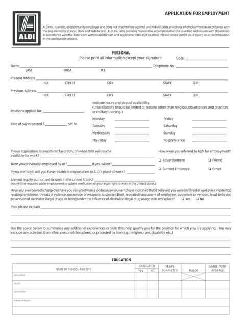 Drug Test and Job application at ALDI