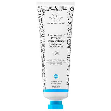 Drunk elephant sunscreen. Our Umbras are made without any chemical sunscreens, which can be sensitizing and not as good for the skin as zinc oxide, a naturally derived physical alternative. Your ears, neck, and back of the neck need sunscreen, too! Finish your morning skincare smoothie with a layer of Umbra for physical sun protection with a hint of tint. 