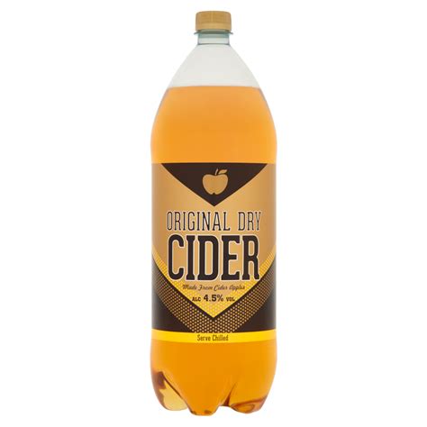 Dry cider. Dry ciders are the most common and have the lowest sugar content at less than 0.5% residual sugar, so they taste more acidic. 