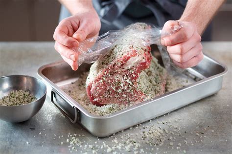 Dry curing meat.  Dry curing is essentially rubbing a coarse salt and ...