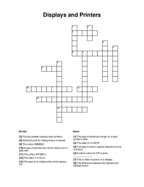 Crossword Clue. The crossword clue Printer ink hue with 4 letters was last seen on the March 26, 2022. We found 20 possible solutions for this clue. We think the likely answer to this clue is CYAN. You can easily improve your search by specifying the number of letters in the answer.. 