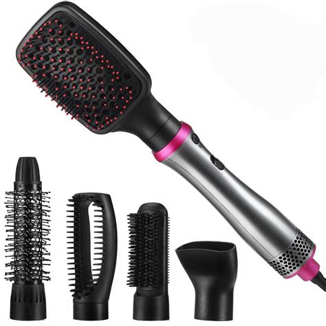 Dryer brush. Hair Dryer and Blow Dryer Brush in One, 4 in 1 Hair Dryer and Styler Volumizer with Negative Ion Anti-frizz Ceramic Titanium Barrel Hot Air Straightener Brush 75MM Oval Shape, Black/Pink (7351) $39.99 ($39.99/Count) 