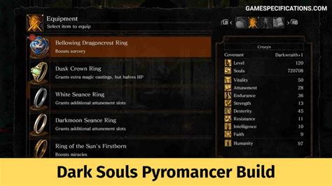 Ds1 pyromancer build. Dex begins to increase casting speed from 30 up to 45, and at low dex spells like great fireball and firestorm become very easy to roll bs, or just avoid. If you want to use str weapons and pyromancy, your best bet is a 27/45 quality build - this will let you get the best scaling returns from str weapons when 2-handed, while also letting you ... 