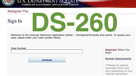 The DS-260 is required for visa processing in the D