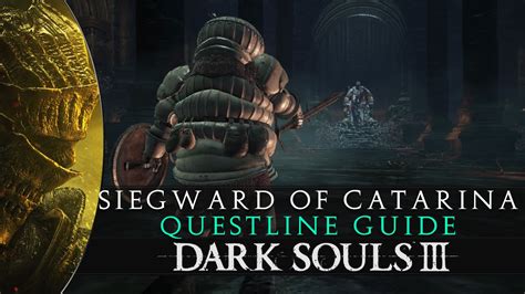 Ds3 siegward questline. The Catarina Set is an heavy armor set in Dark Souls III. Only one set is available per playthrough. Siegward of Catarina Dropped by Siegward upon his death by any cause. Found in Yhorm the Giant's arena upon the completion of Siegward's questline. Unbreakable Patches, after he has stolen the armor from Siegward Purchased from Patches for a ... 