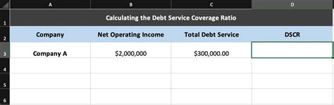 Dscr Excel Template