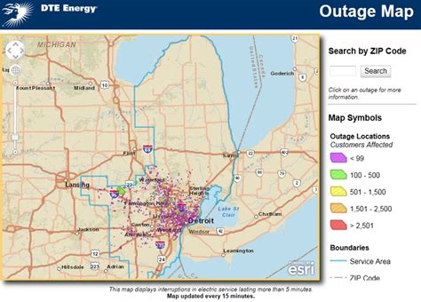 For downed power lines, DTE Energy can be reached at 800-477-4747. ... the DTE Energy Outage map that many residents and news media use to track power outages was not working; but the company has .... 