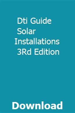 Dti guide solar installations 3rd edition. - Sharp usa product manualssharp tv product manuals.