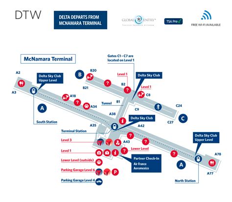 Dtw airport gate map. Check TSA wait times and learn what to expect at security checkpoints. Get information about baggage policies, reclaiming baggage and reporting a lost item. Learn about CBP entry options and find International Arrival Hall locations. Review some helpful information for traveling and connecting through Detroit Metropolitan Airport. 